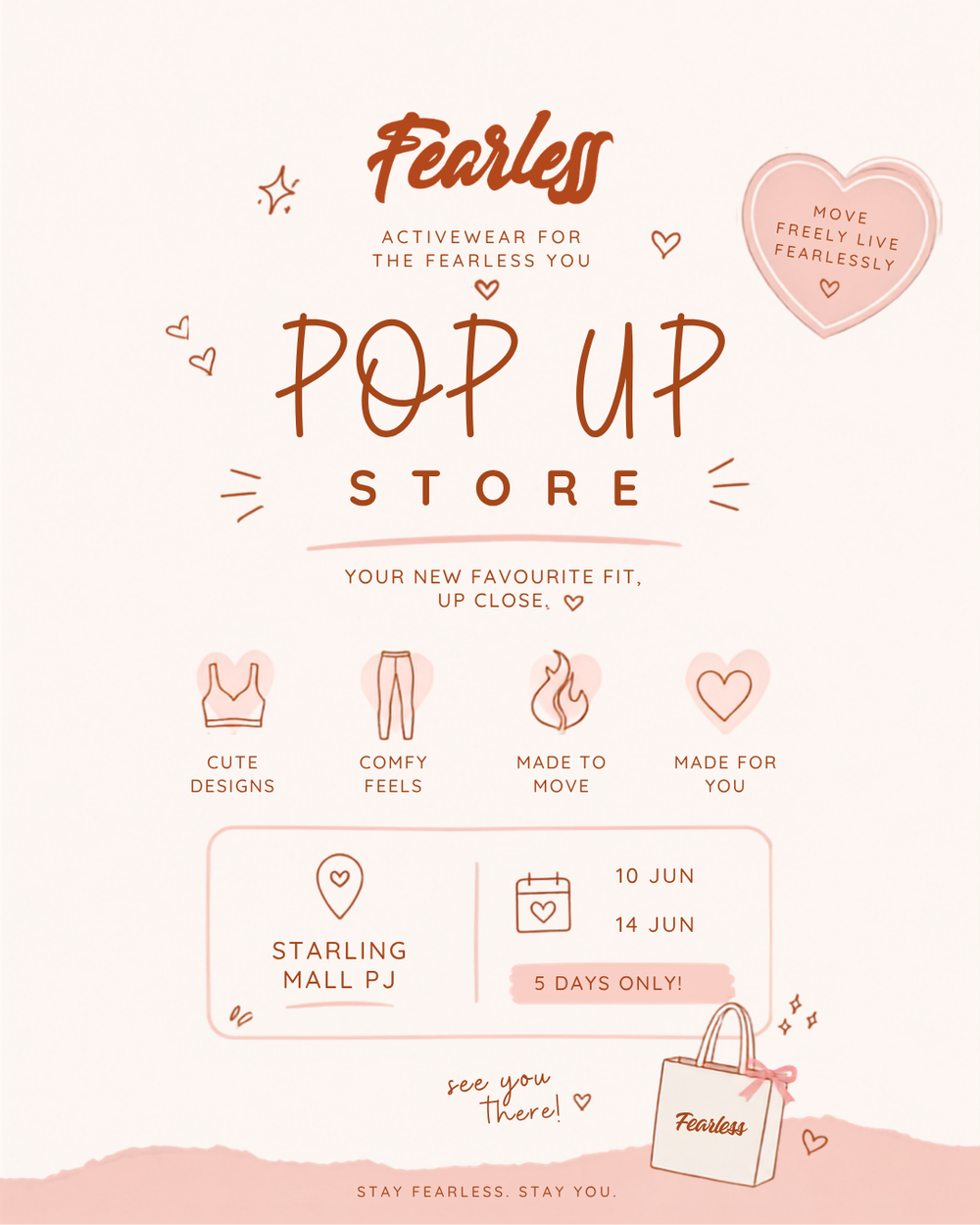 We're popping up at Starling Mall PJ.